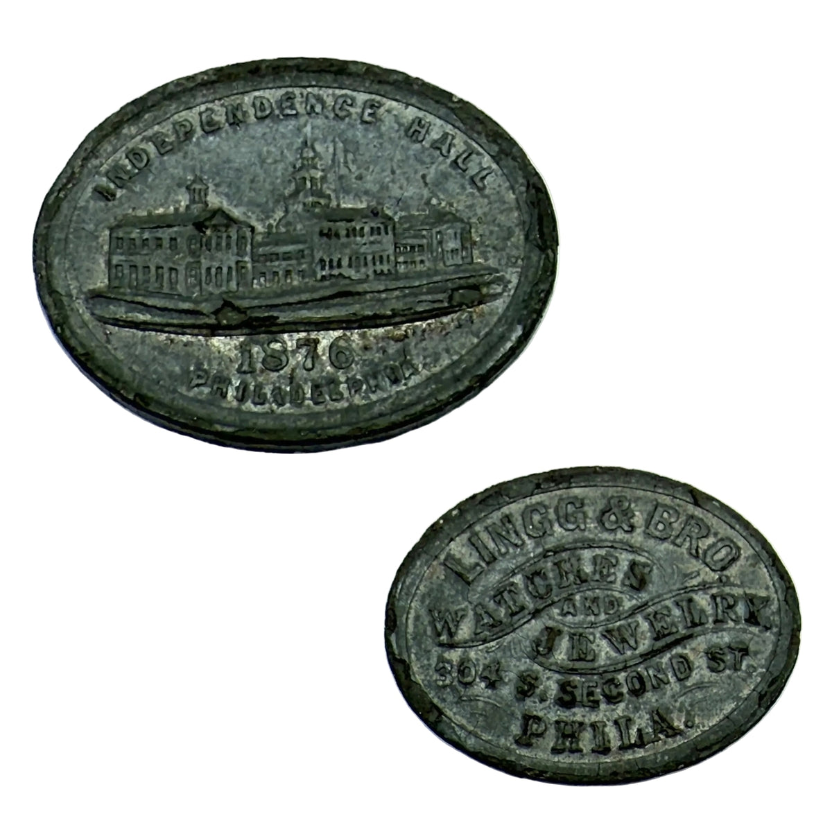 Four medals made for the Centennial International Exhibition — 1876