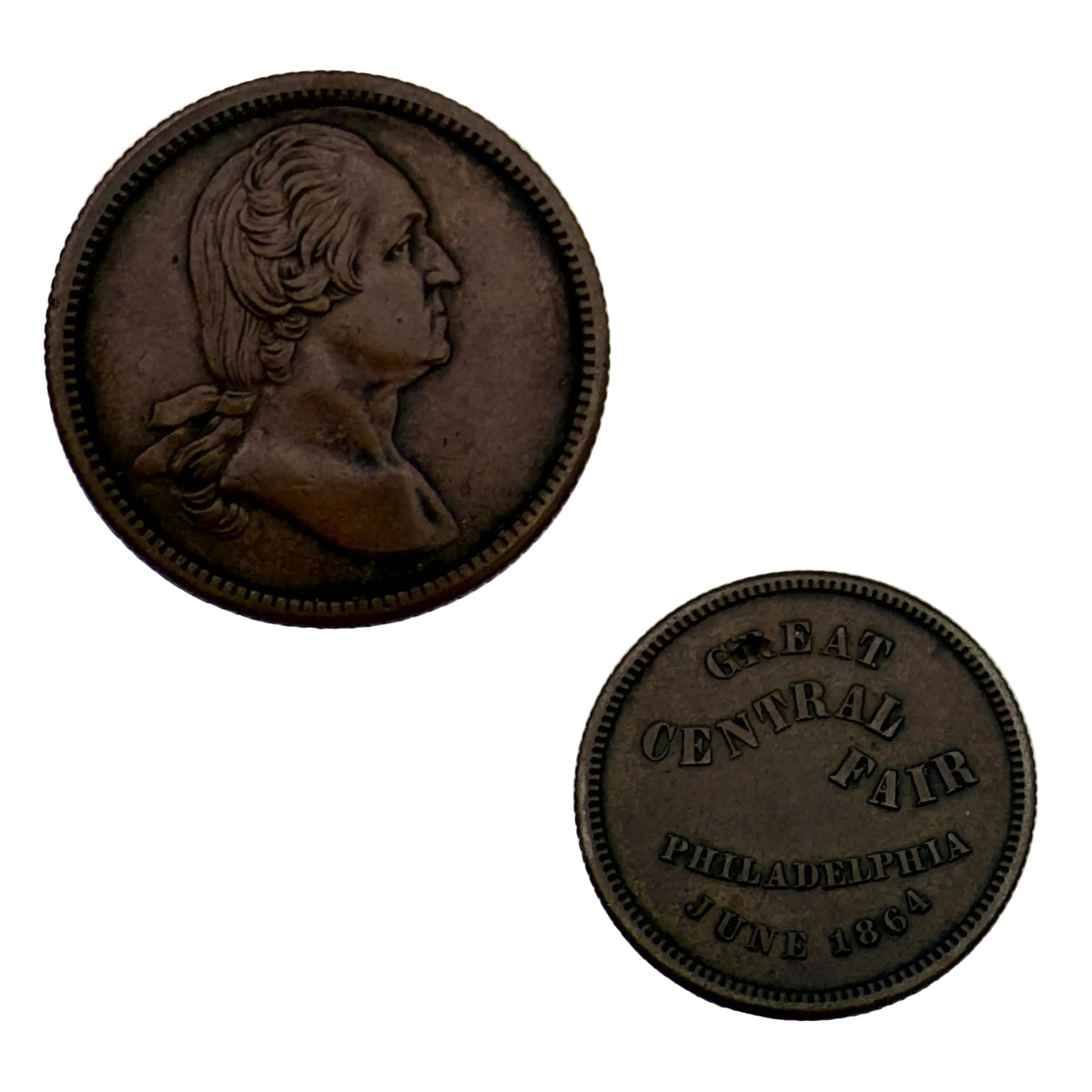 The Great Central Fair in Philadelphia, with George Washington — June 1864 — Bronze and Silver