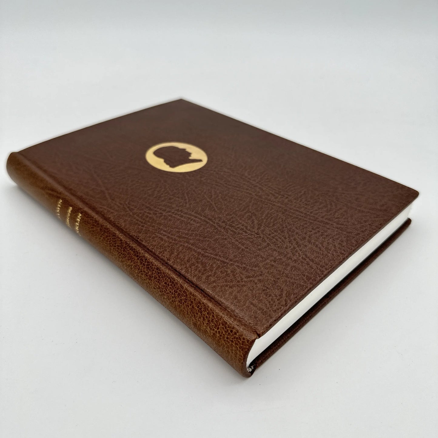 The Memoirs of Benjamin Franklin - From Arion Press — Numbered edition in brown goatskin with a gilt stamp profile on the cover