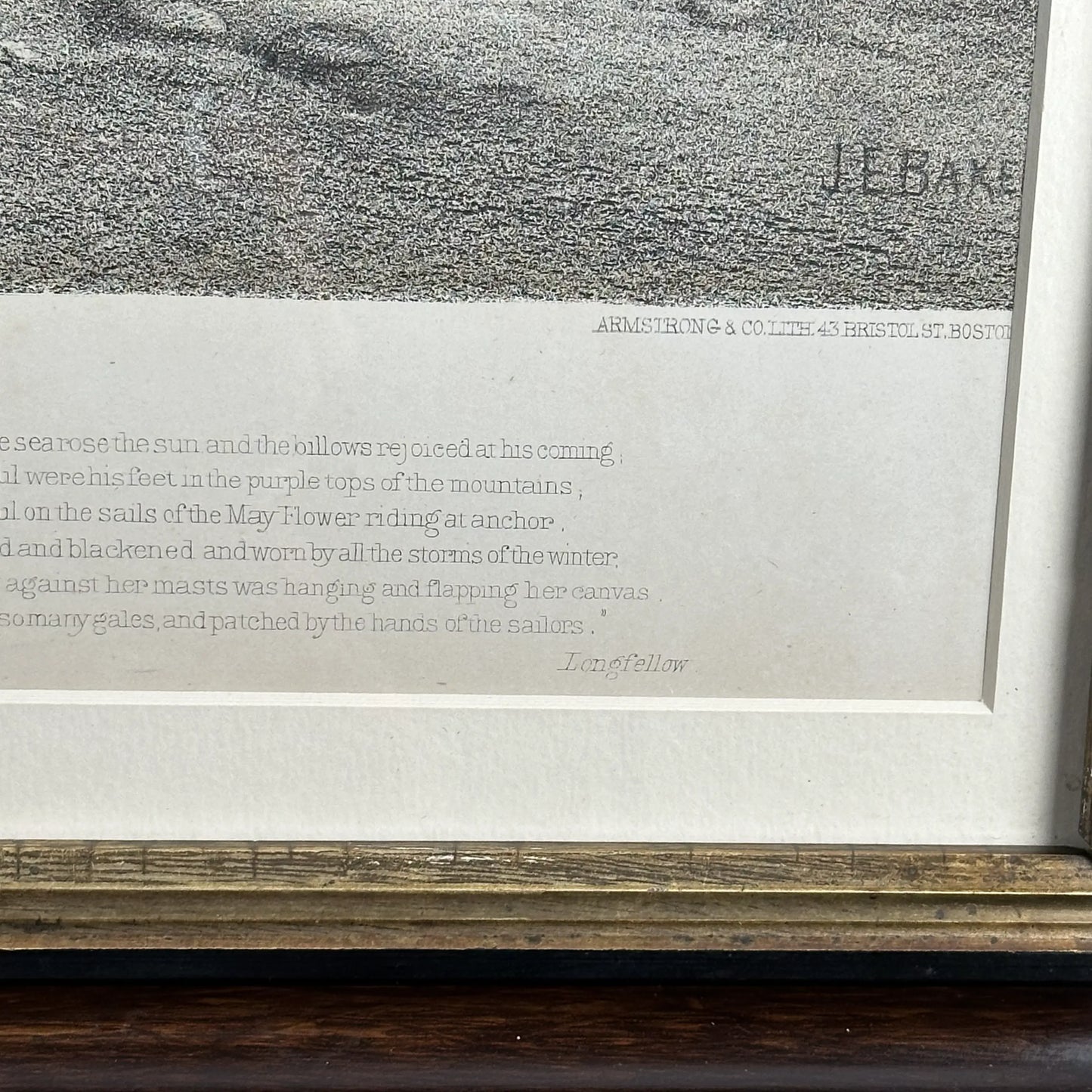 "The March of Miles Standish" — Framed, matted 1873 print