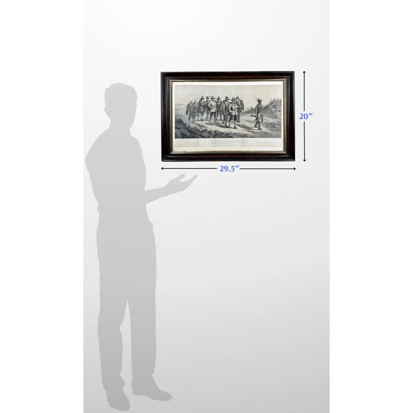 "The March of Miles Standish" — Framed, matted 1873 print