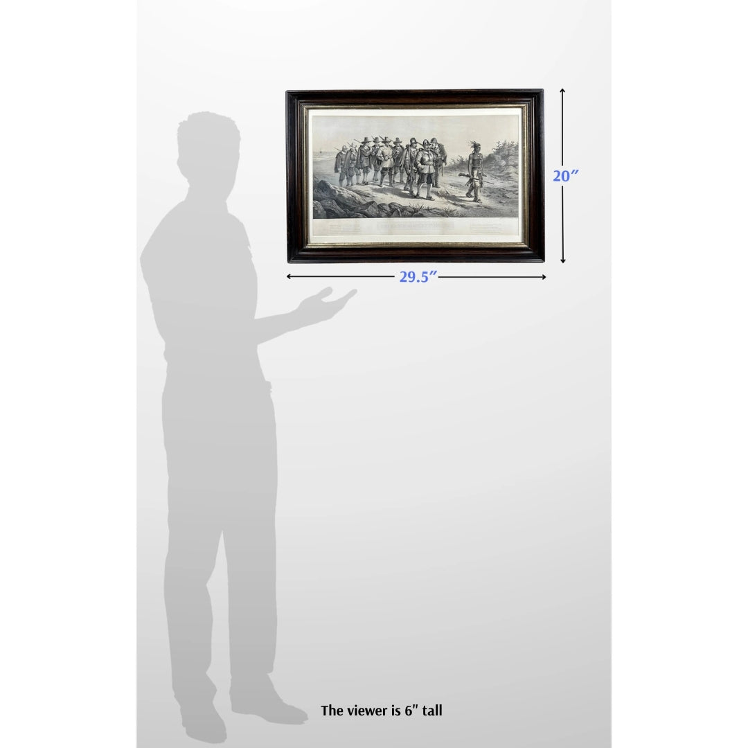 "The March of Miles Standish" — Framed, matted 1873 print