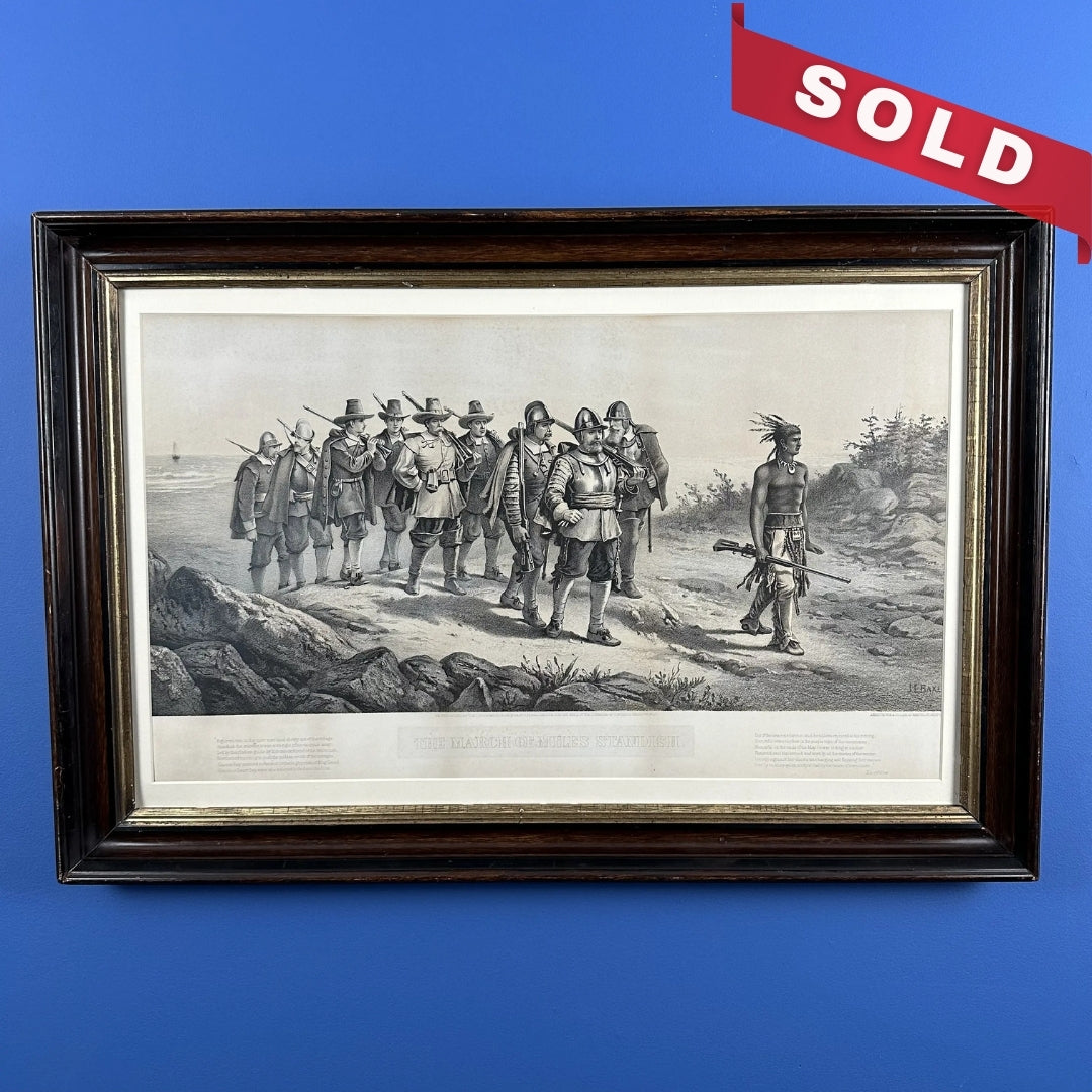 "The March of Miles Standish" — Framed, matted 1873 print