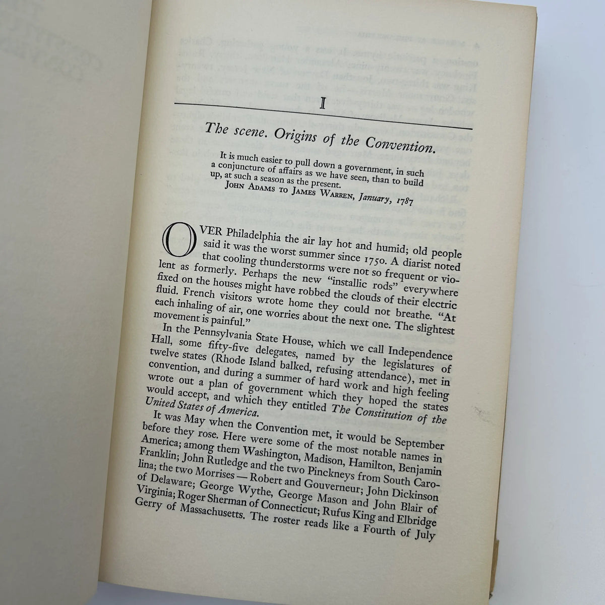 "Miracle at Philadelphia: The Story of the Constitutional Convention,  May to September 1787" by Catherine Drinker Bowen — 1966