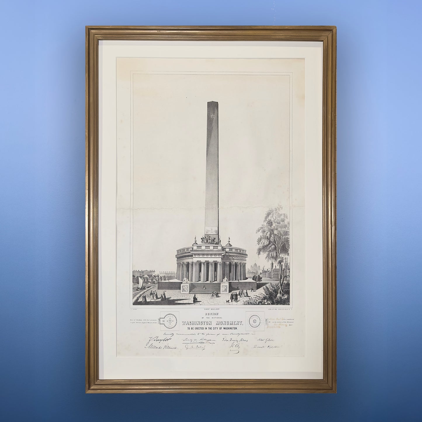 Washington Monument Fundraising Certificate — Framed