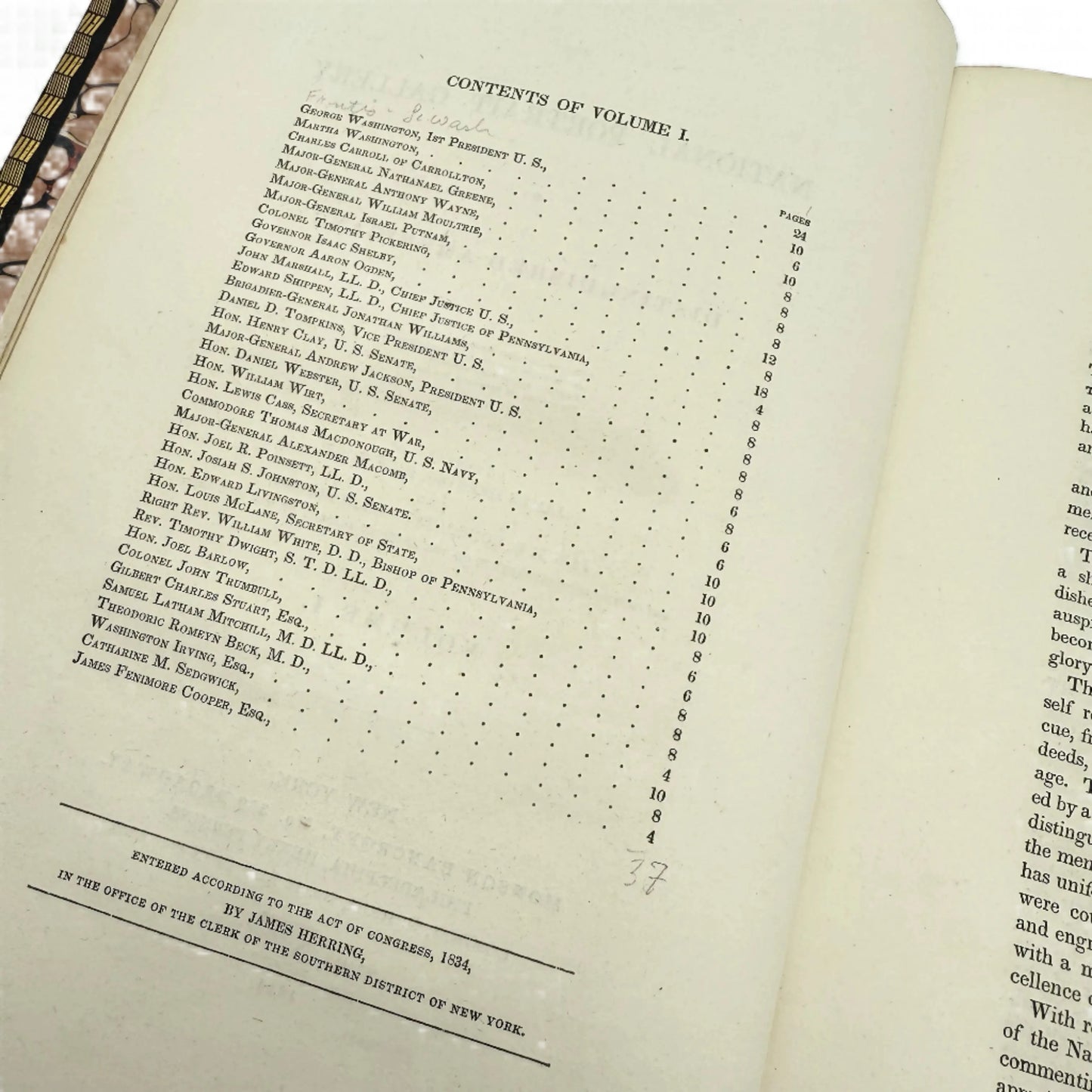 "The National Portrait Gallery of Distinguished Americans" by James Herring and James Barton Longacre — Two volume set