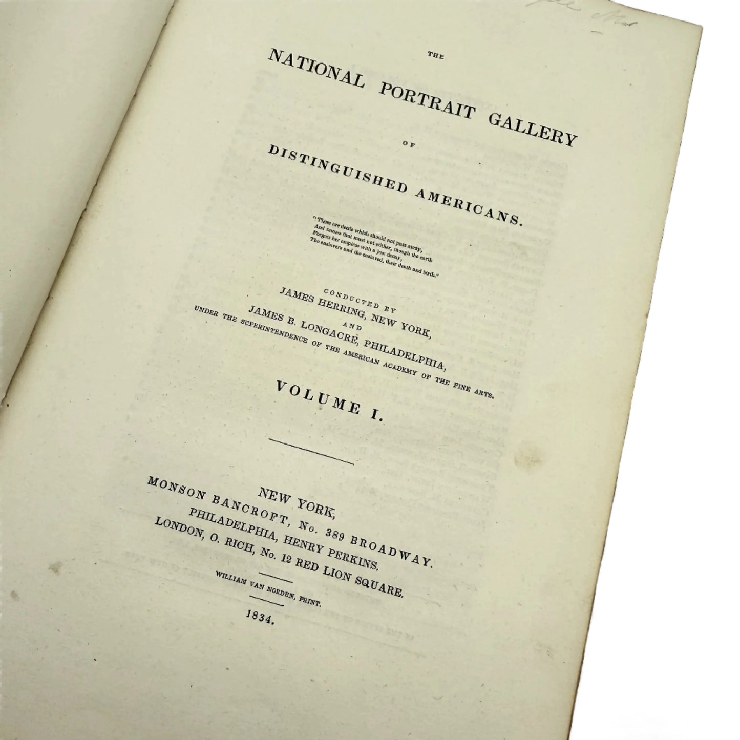 "The National Portrait Gallery of Distinguished Americans" by James Herring and James Barton Longacre — Two volume set