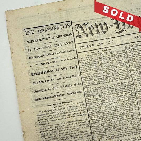 Lincoln Assassination Trial — New-York Tribune — May 10, 1865 — Reporting on the first day of the trial