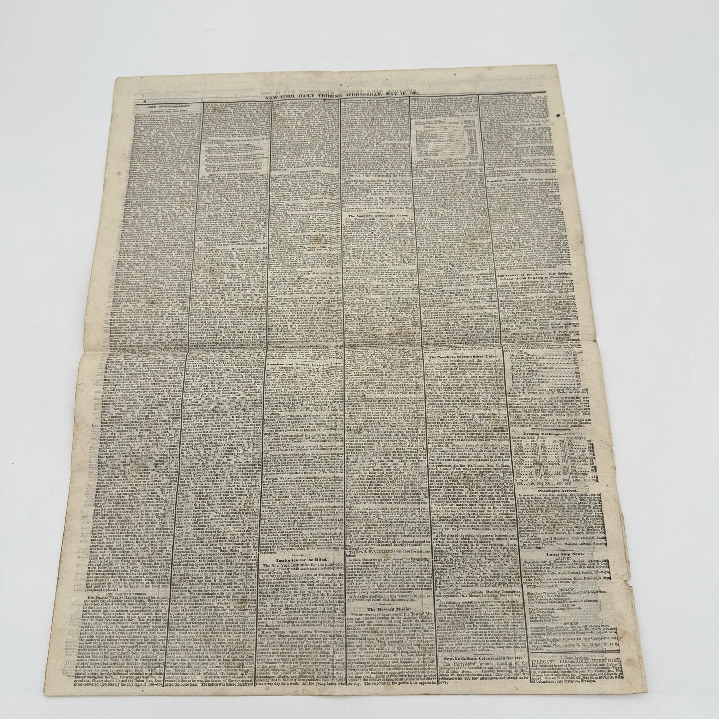 Lincoln Assassination Trial — New-York Tribune — May 10, 1865 — Reporting on the first day of the trial