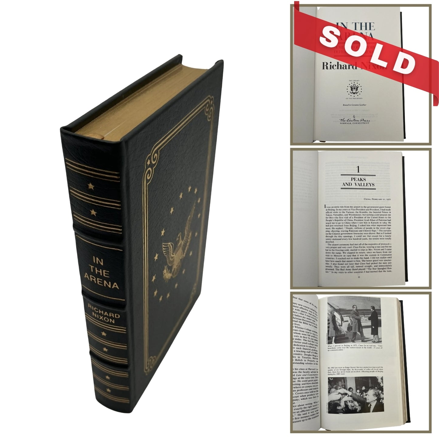 "In The Arena: A Memoir of Victory, Defeat, and Renewal" by  Richard Nixon — Easton Press edition