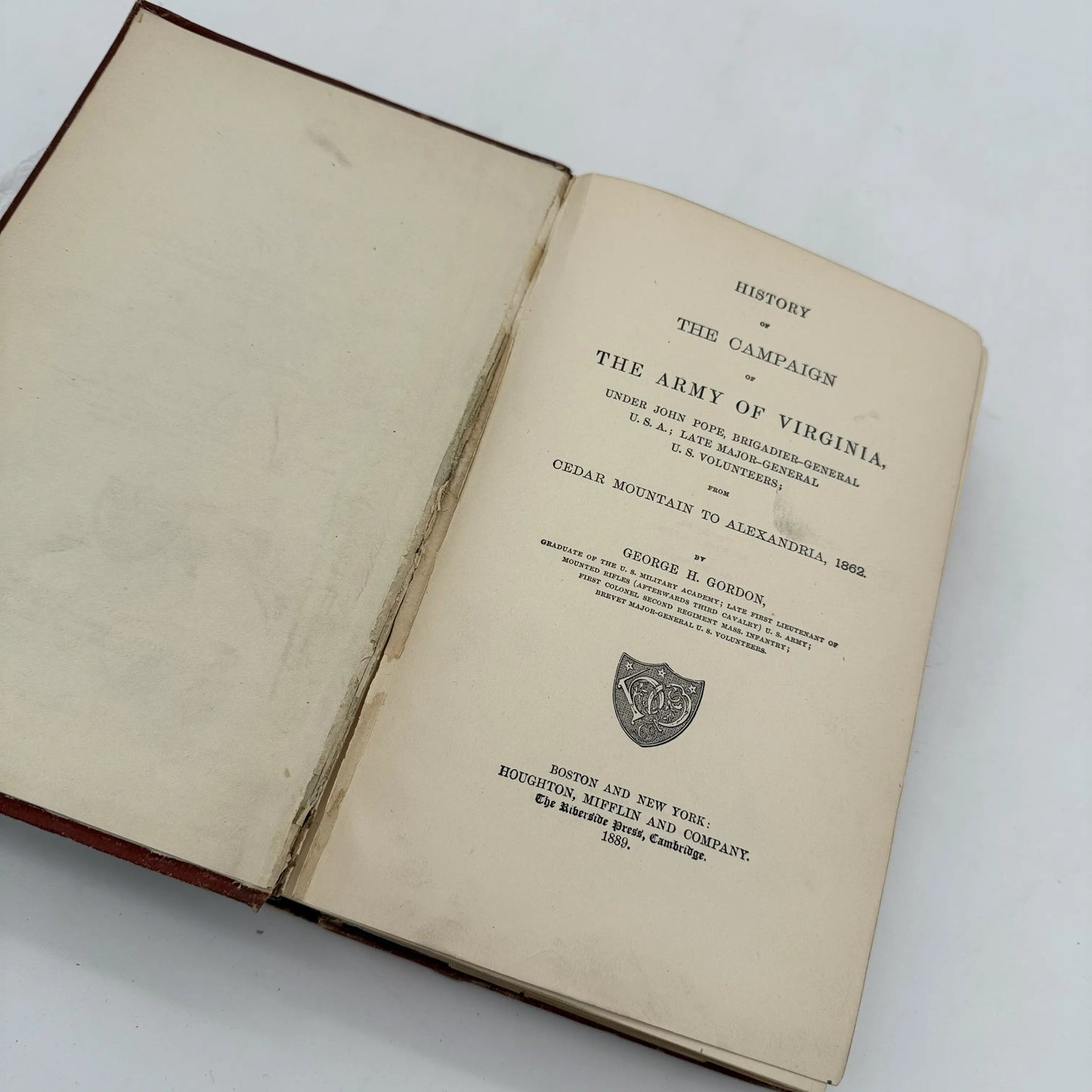 History of the Campaign of the Army of Virginia — George H. Gordon — 1889