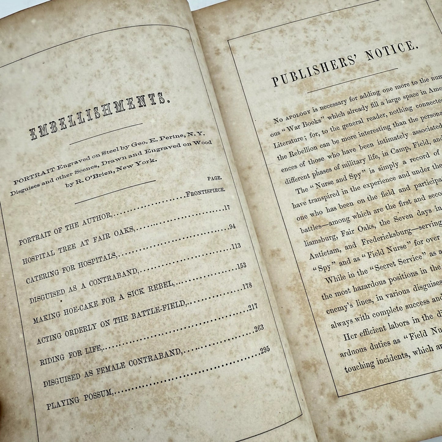 Nurse and Spy in the Union Army — S. Emma E. Edmonds — 1865