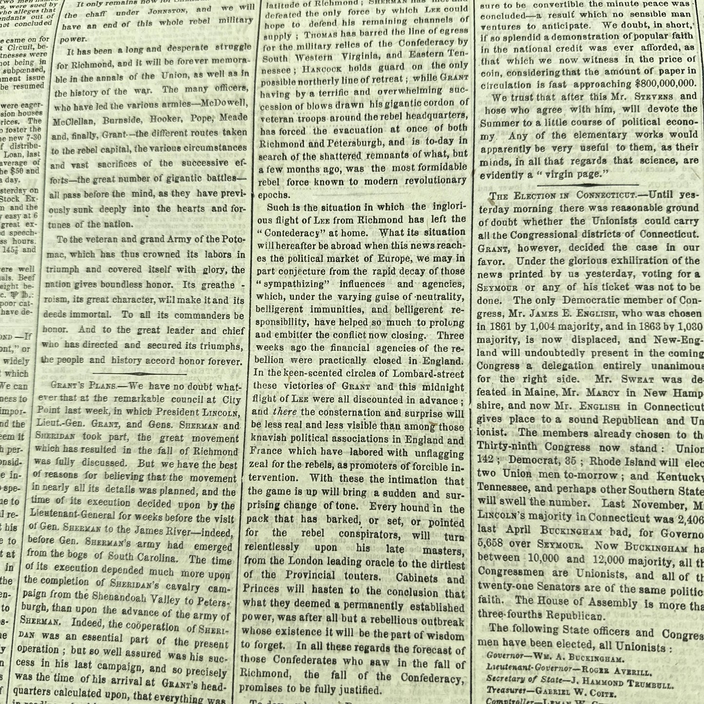 "The New-York Times" reporting on General Grant and the Fall of Richmond — New York, April 4, 1865