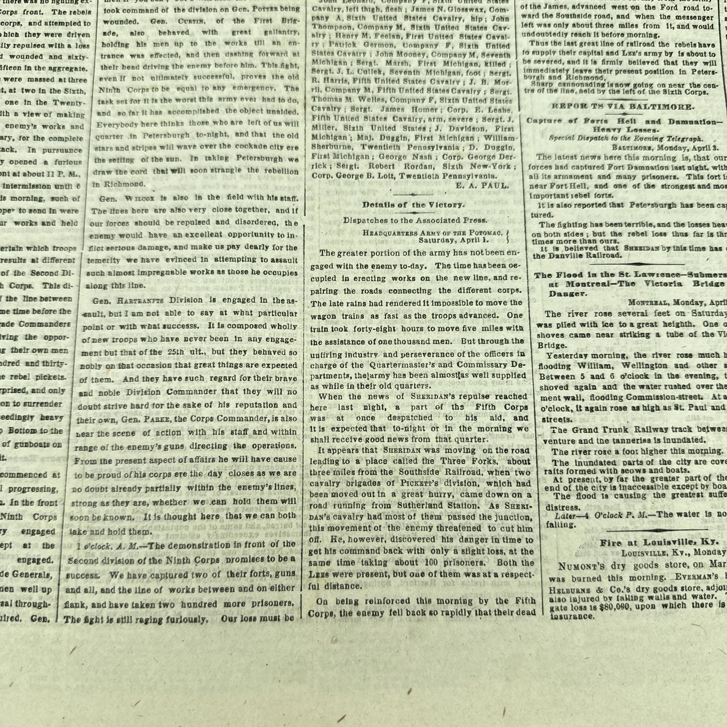 "The New-York Times" reporting on General Grant and the Fall of Richmond — New York, April 4, 1865