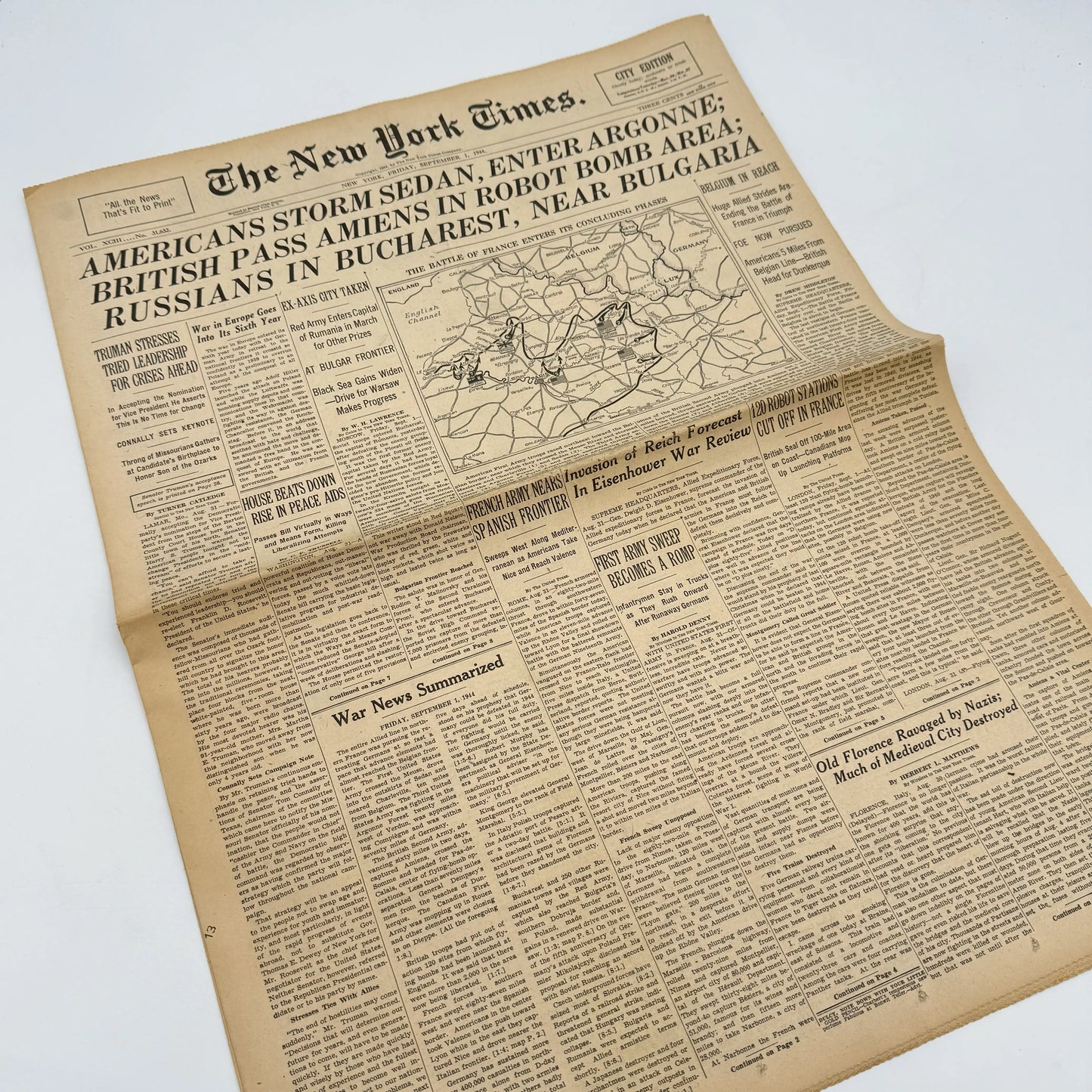 The New York Times — September 1, 3, 4, and 5, 1944 — Sold as a set