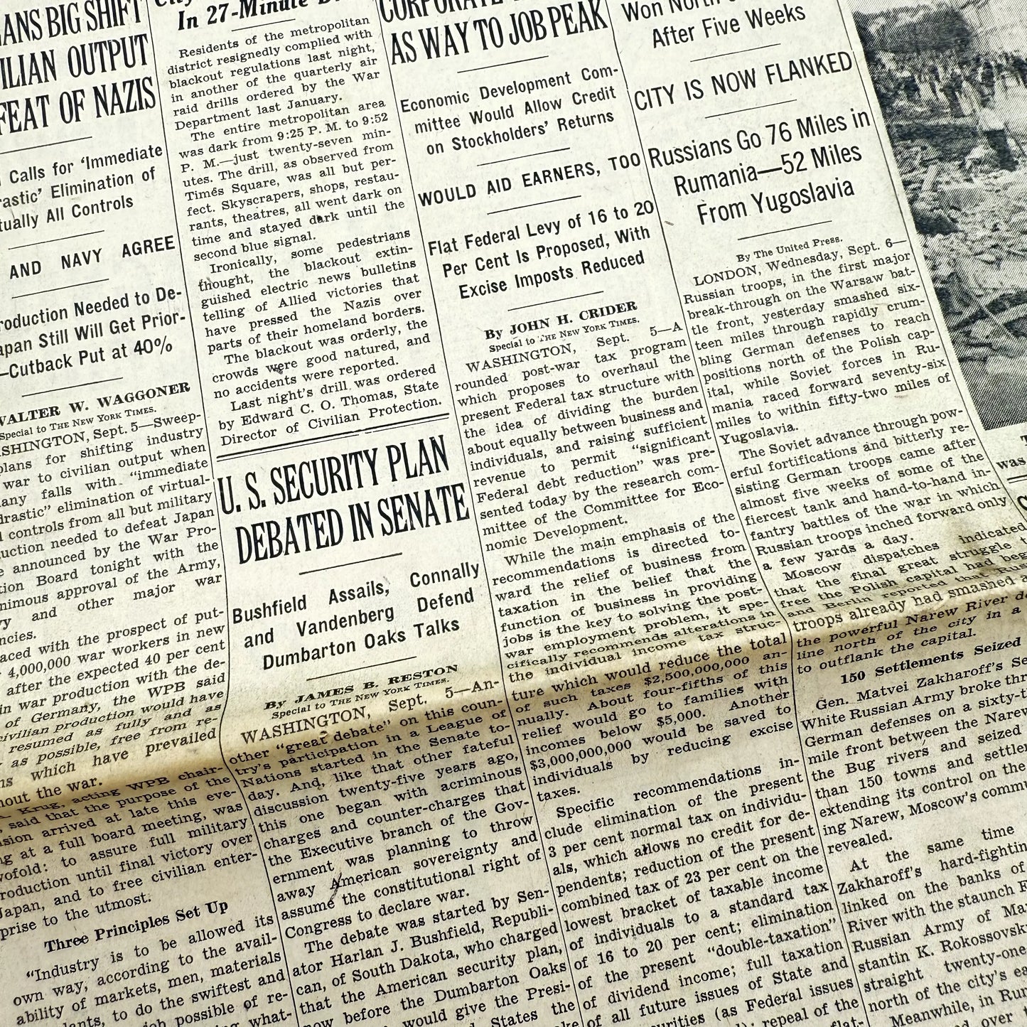 The New York Times — September 6 - 9, 1944 — Sold as a set