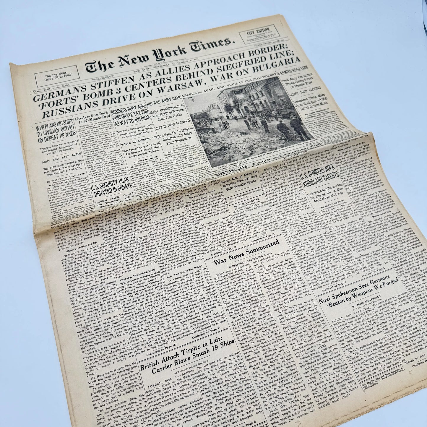 The New York Times — September 6 - 9, 1944 — Sold as a set