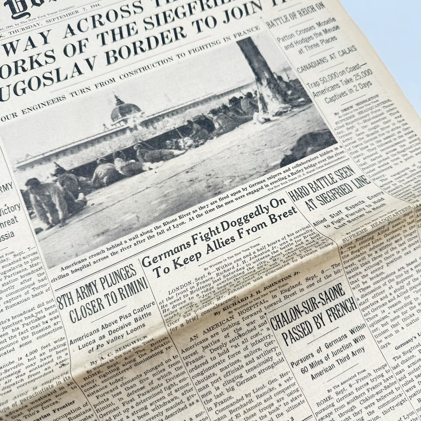 The New York Times — September 6 - 9, 1944 — Sold as a set