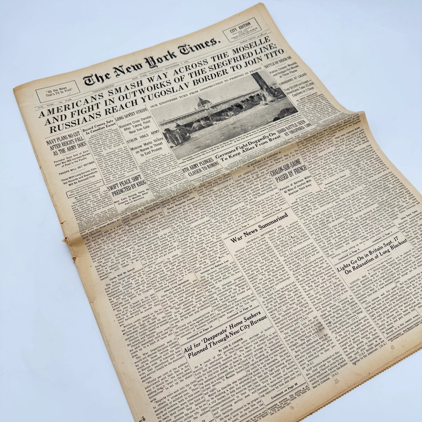 The New York Times — September 6 - 9, 1944 — Sold as a set