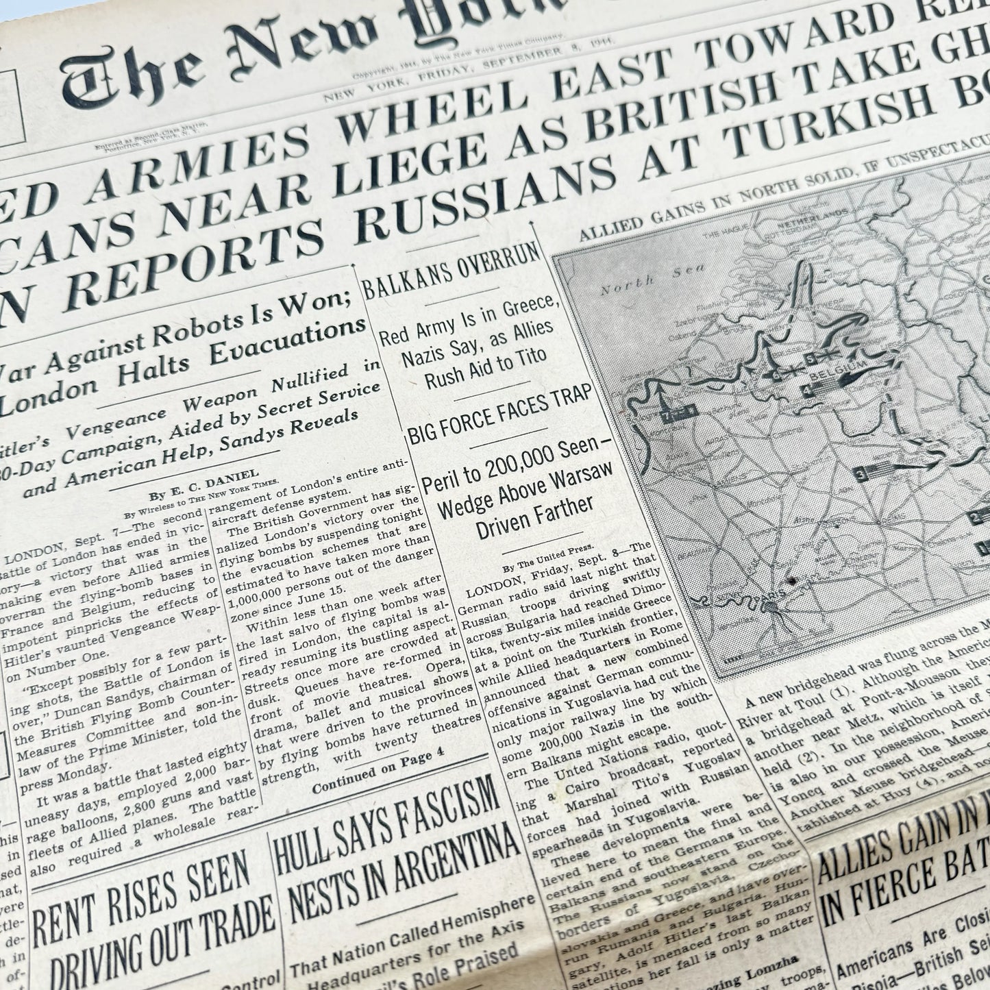The New York Times — September 6 - 9, 1944 — Sold as a set