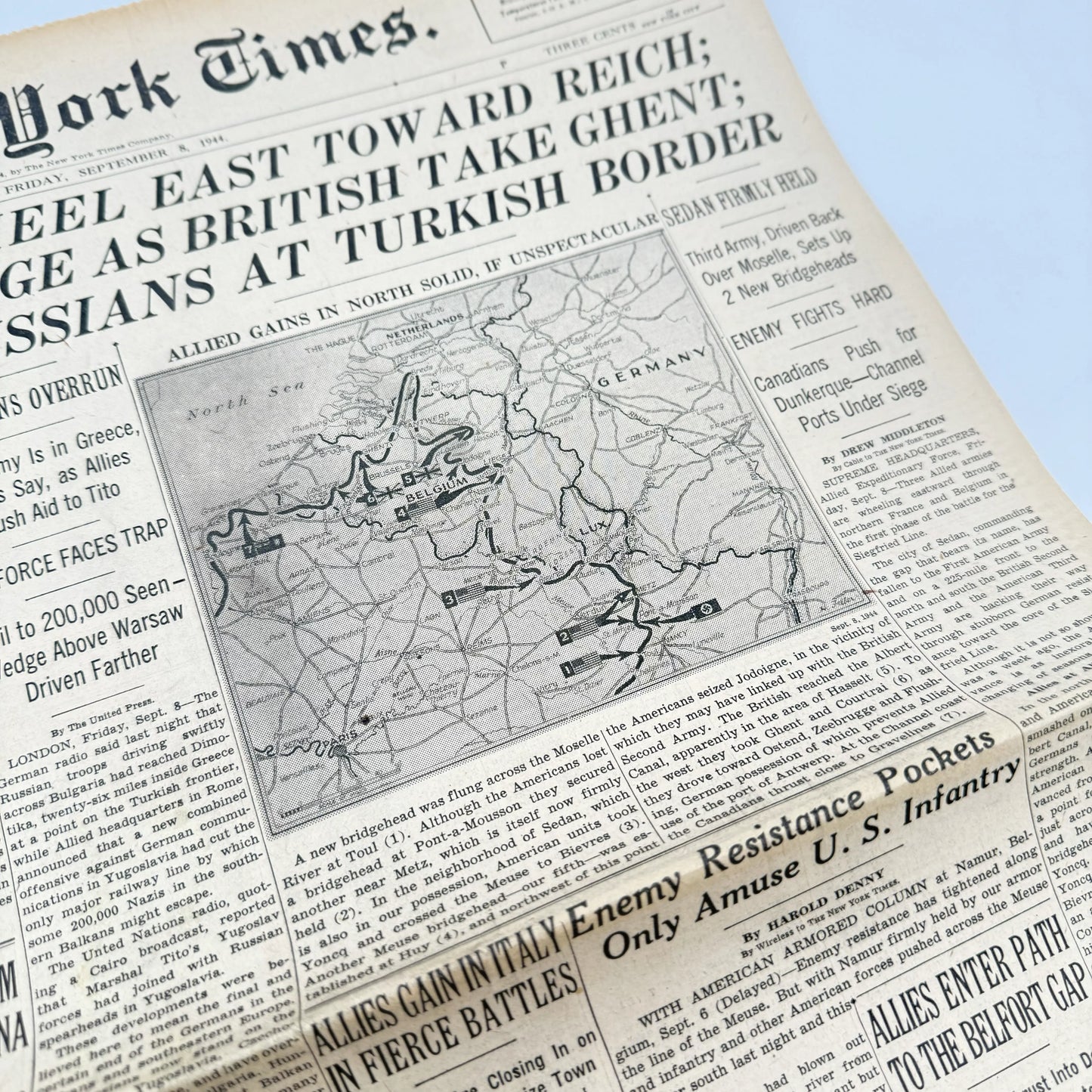 The New York Times — September 6 - 9, 1944 — Sold as a set