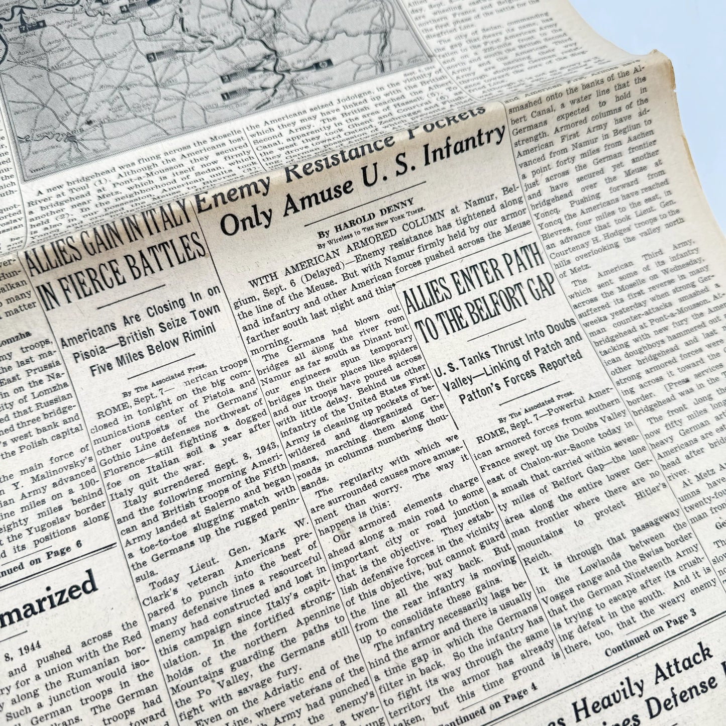 The New York Times — September 6 - 9, 1944 — Sold as a set