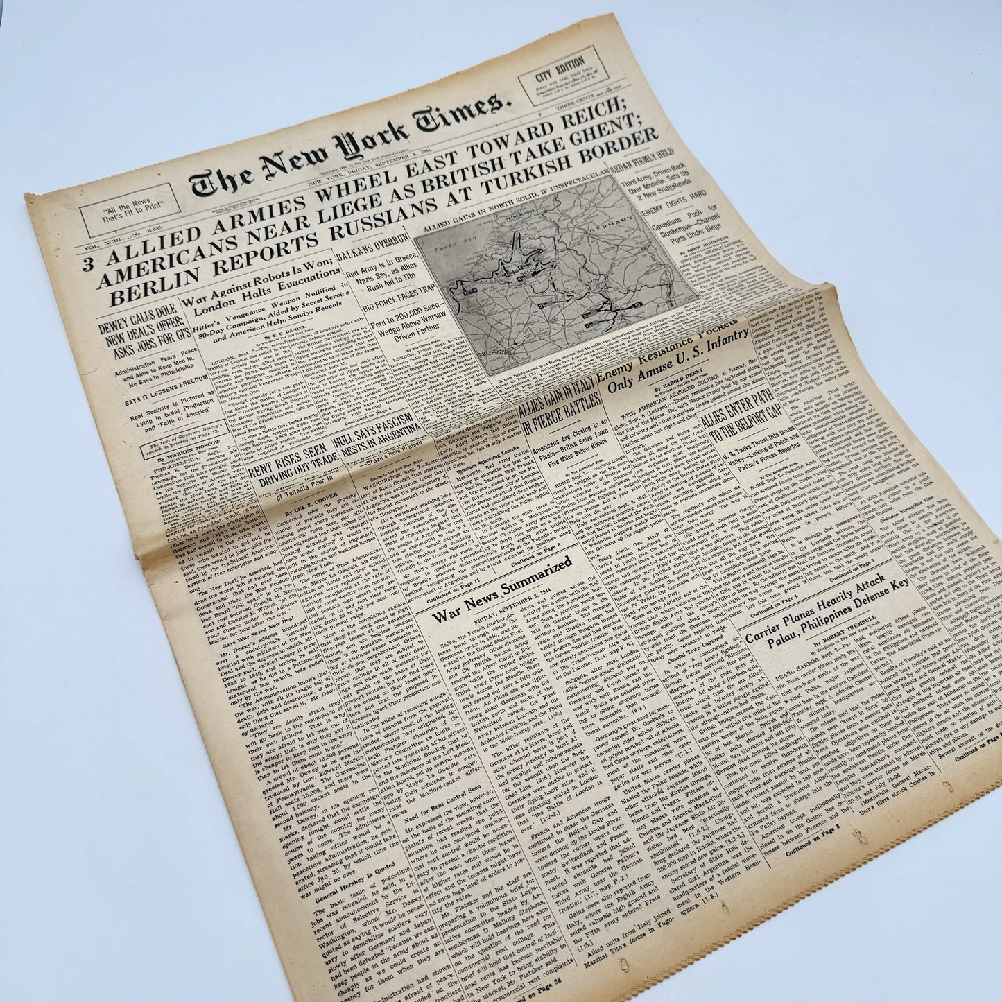 The New York Times — September 6 - 9, 1944 — Sold as a set
