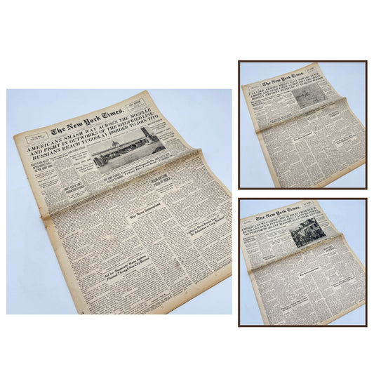 The New York Times — September 7, 8, and 9, 1944 — Sold as a set