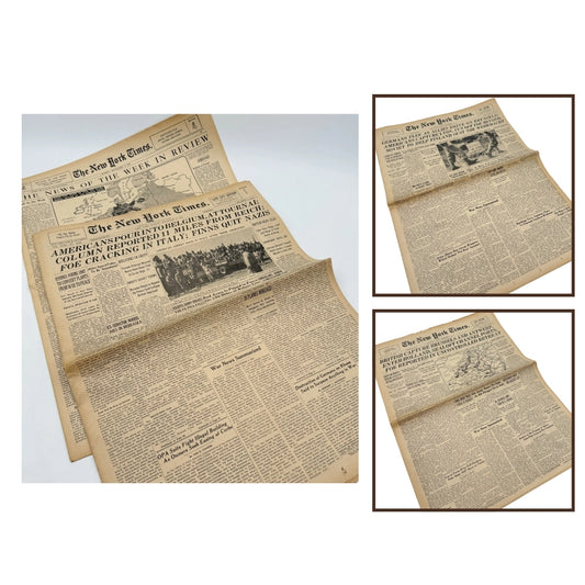 The New York Times — September 3, 4, and 5, 1944 — Sold as a set