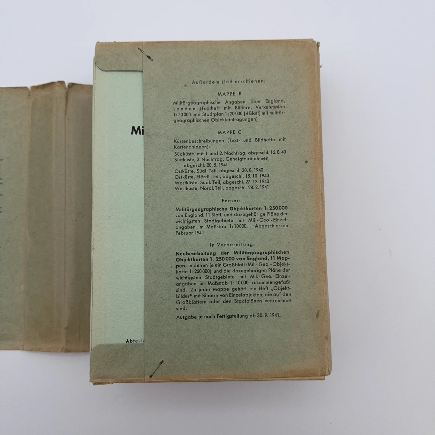 Operation Sea Lion | Folder A: Military geographic information about England