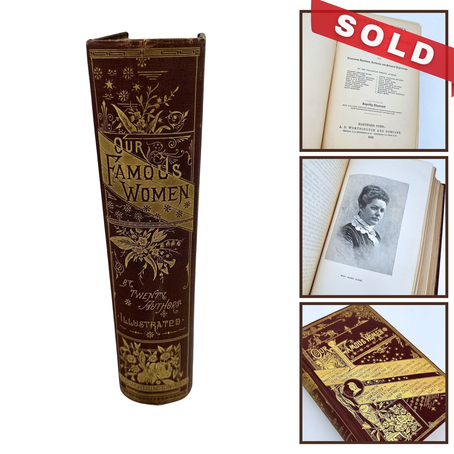 1883 "Our Famous Women: comprising the lives and deeds of American women" — Illustrated book