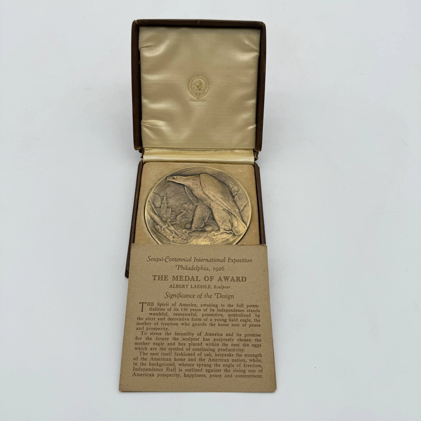 Sesqui-Centennial International Exposition — The Medal of Award — Philadelphia 1926