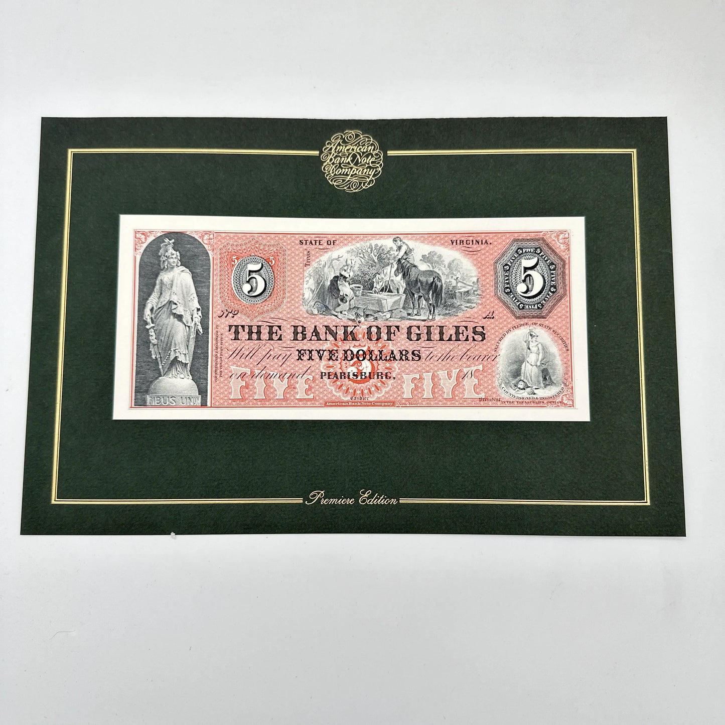 The American Paper Money Collection with 36 unique proof banknotes printed from the original plates