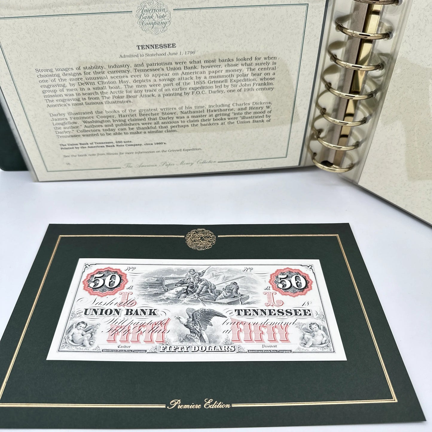 The American Paper Money Collection with 36 unique proof banknotes printed from the original plates