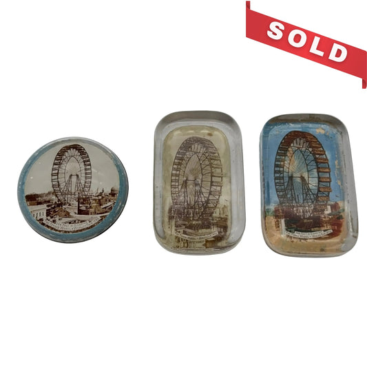 1893 World’s Fair Columbian Exposition Paperweights — Ferris Wheel