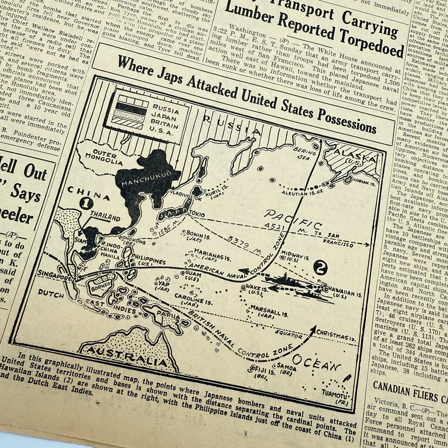 Pearl Harbor attack newspaper - Intelligencer Journal - War Extra - December 8, 1941