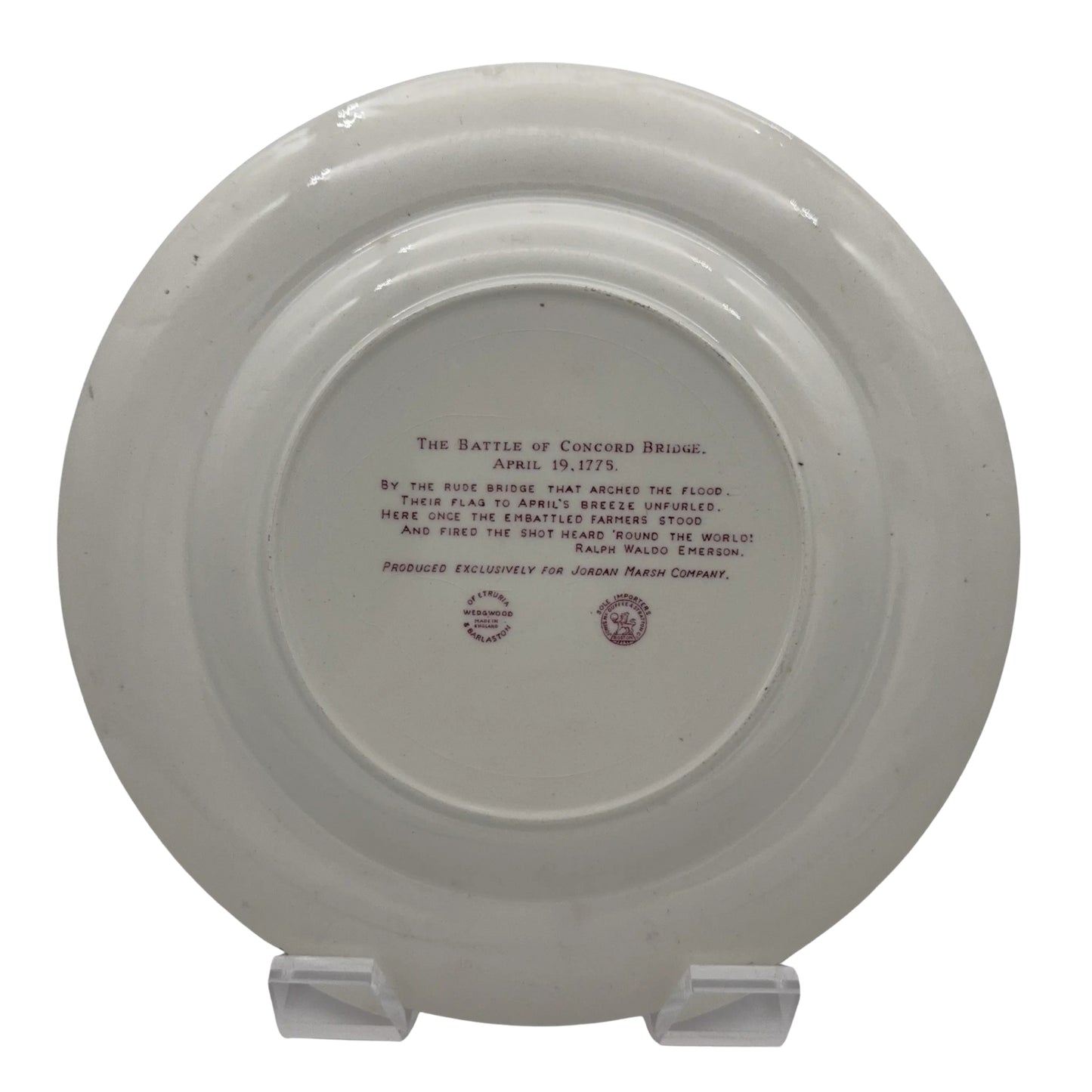 Wedgwood "The Battle of Concord Bridge — April 19, 1775" Plate