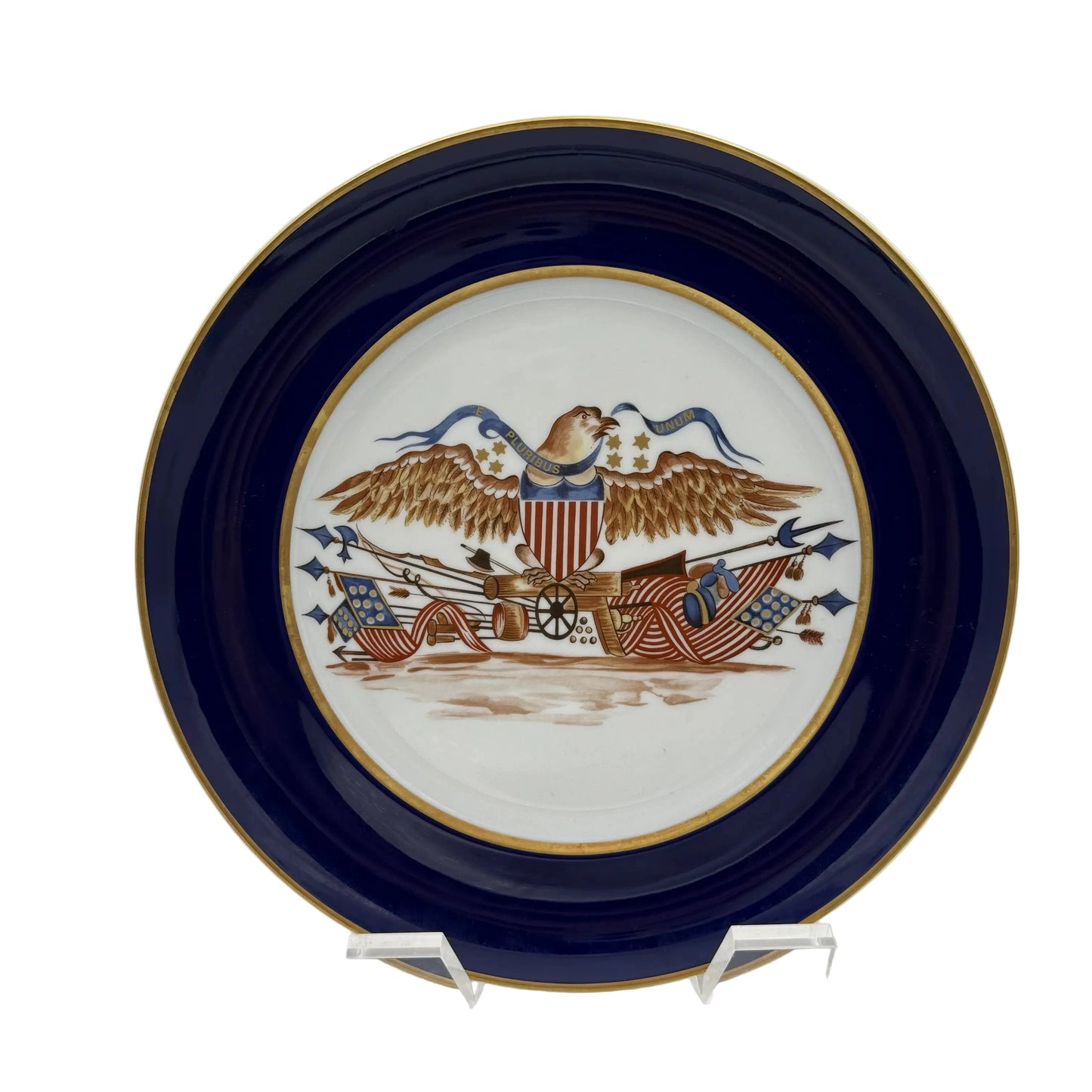 Plate with eagle with shield and banner