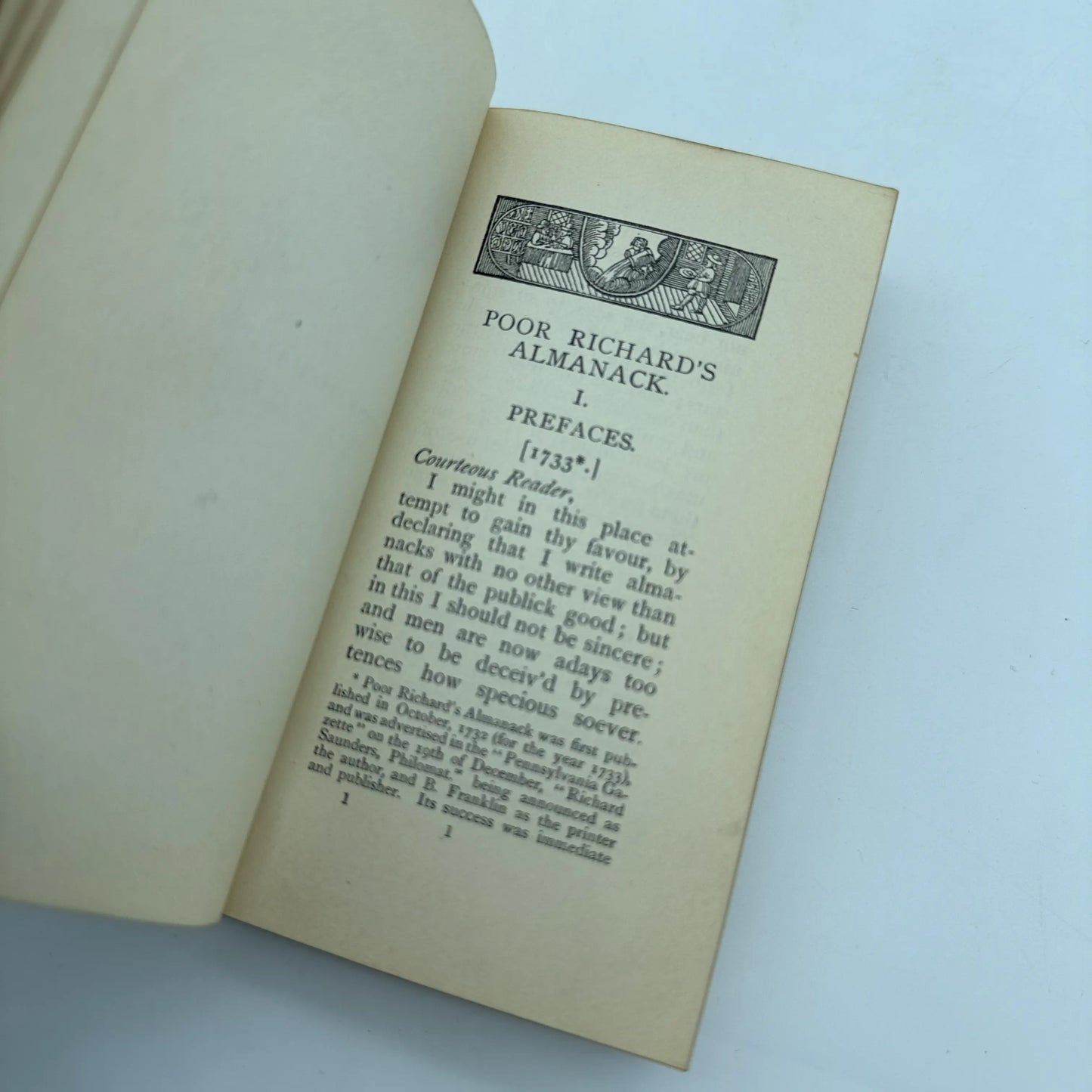 "Poor Richard's Almanack" — Reduced size version printed in 1898 by The Century Co.