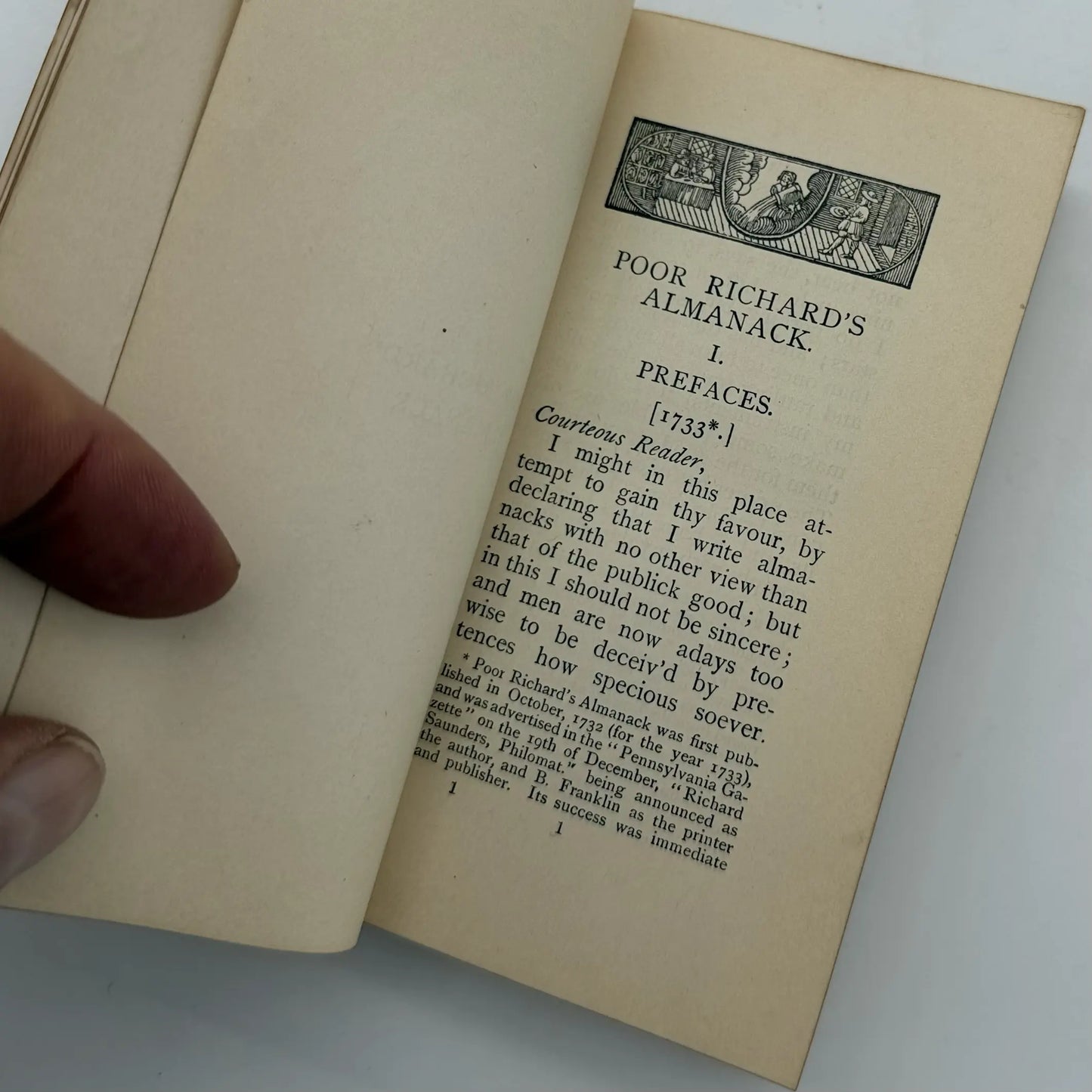 "Poor Richard's Almanack" — Reduced size version printed in 1898 by The Century Co.