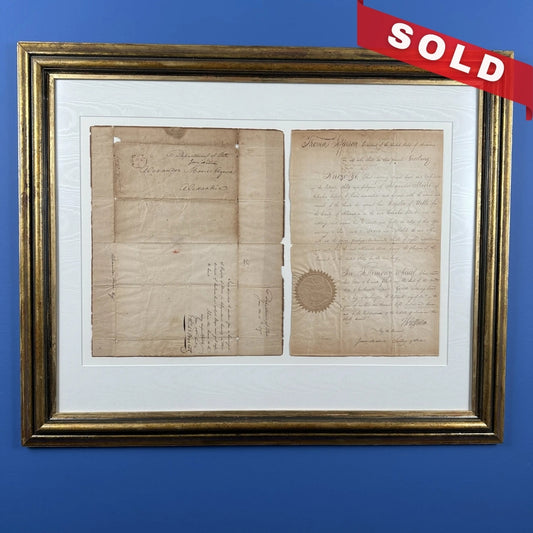 Presidential appointment signed by Thomas Jefferson and James Madison - 1807 - In an antique frame