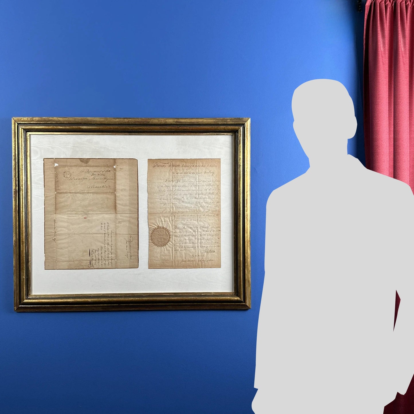 Presidential appointment signed by Thomas Jefferson and James Madison - 1807 - In an antique frame