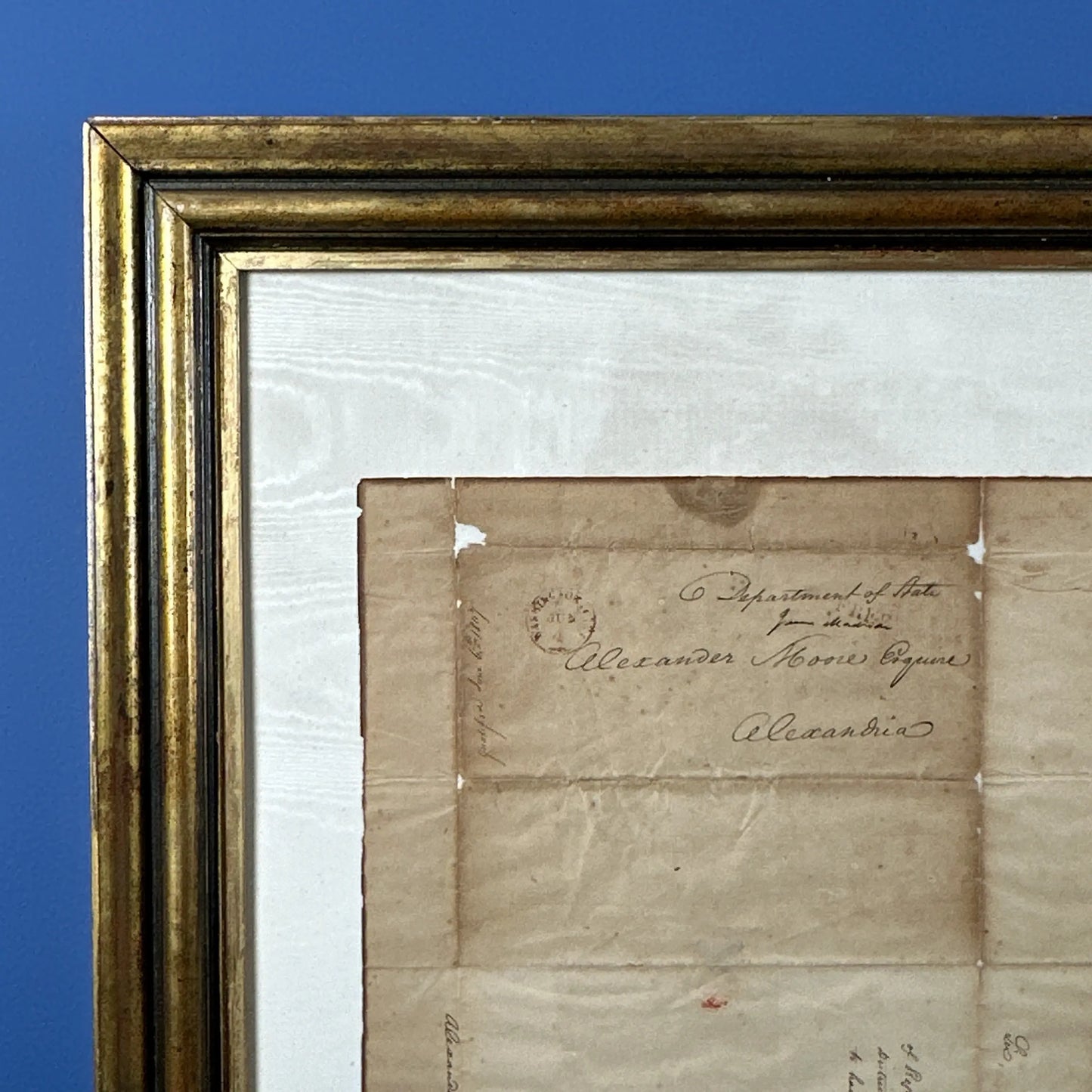 Presidential appointment signed by Thomas Jefferson and James Madison - 1807 - In an antique frame