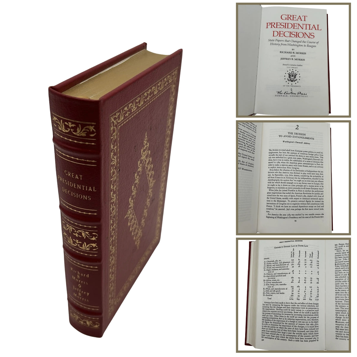 "Great Presidential Decisions" by Richard B. Morris and Jeffrey B. Morris - Leather-bound, gilt-edged Easton Press edition