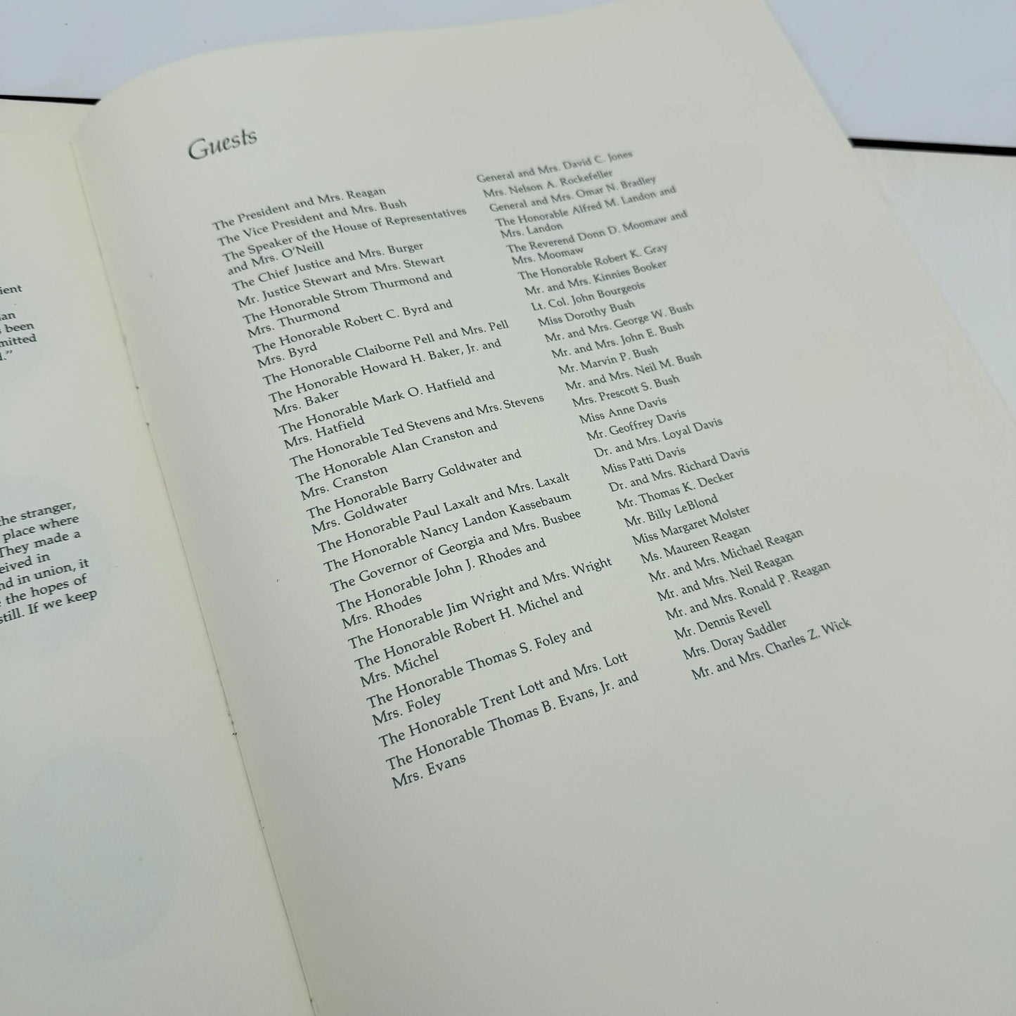 1981 Presidential Inauguration Luncheon Folio with Address of Ronald Reagan — Owned by the White House Curator