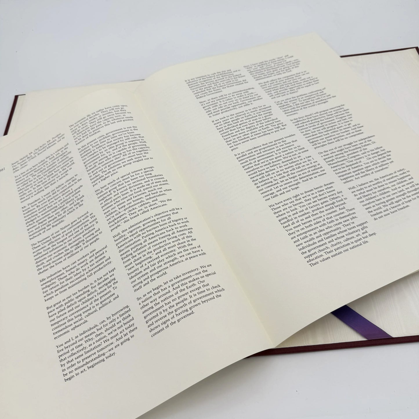 1981 Presidential Inauguration Luncheon Folio with Address of Ronald Reagan — Owned by the White House Curator