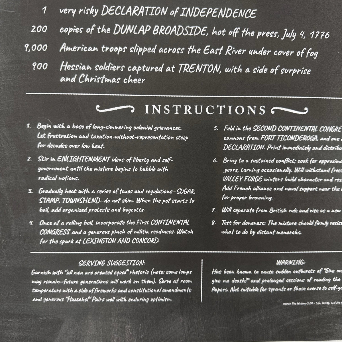 "Recipe for Revolution" Archival "Chalkboard" Print — Available framed and unframed