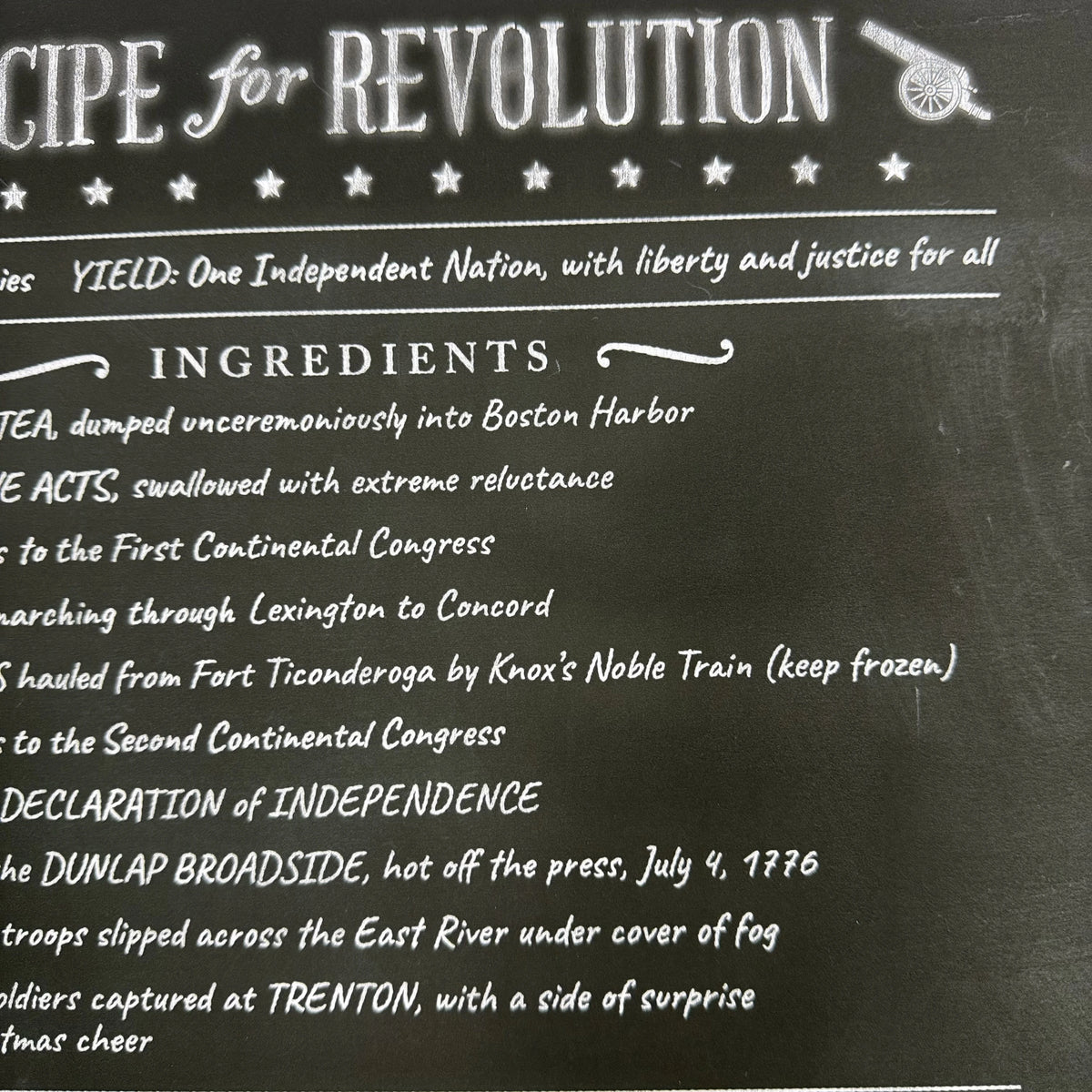 "Recipe for Revolution" Archival "Chalkboard" Print — Available framed and unframed