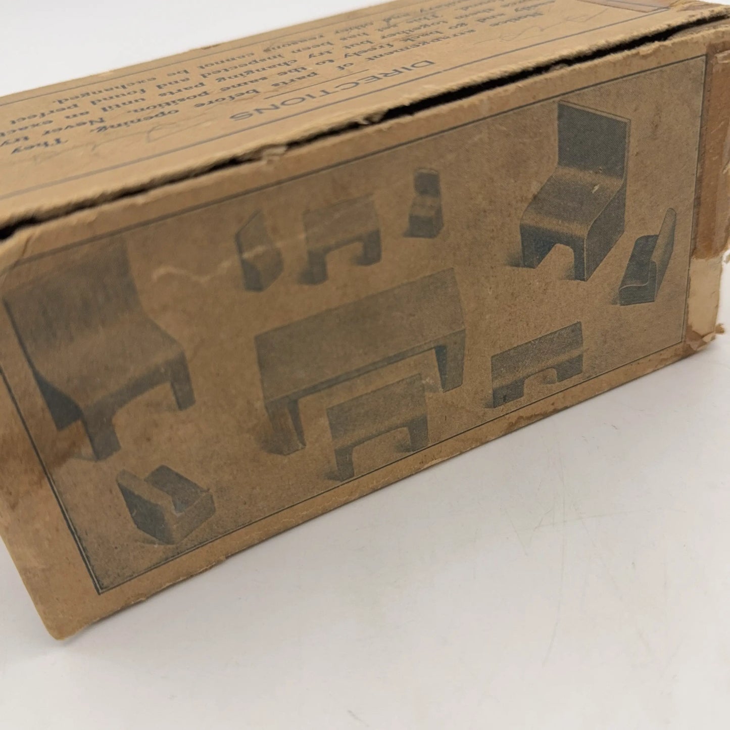 1926 Sesquicentennial Exposition “Tiny Toy” Furniture Puzzle Set made from California Redwood