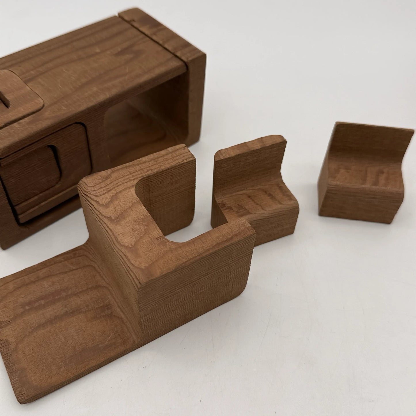 1926 Sesquicentennial Exposition “Tiny Toy” Furniture Puzzle Set made from California Redwood